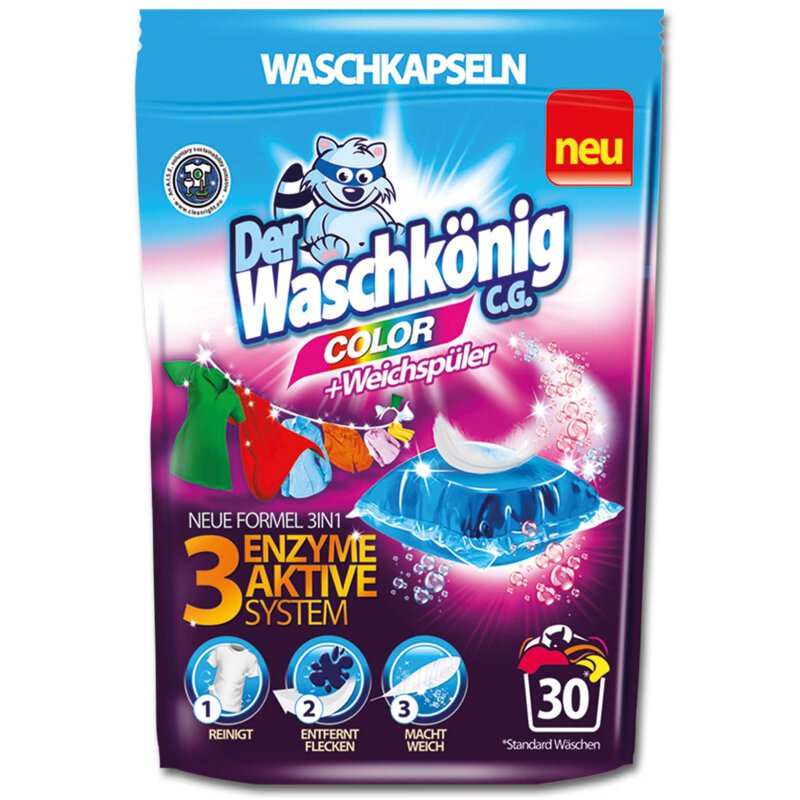 waeschepflege waschmittel colorwaschmittel der waschkoenig cg color 3in1 mega caps 30wl 510g