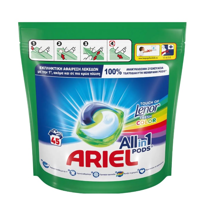 Detergent capsule ARIEL PODS Touch of Lenor Color 45 spalari