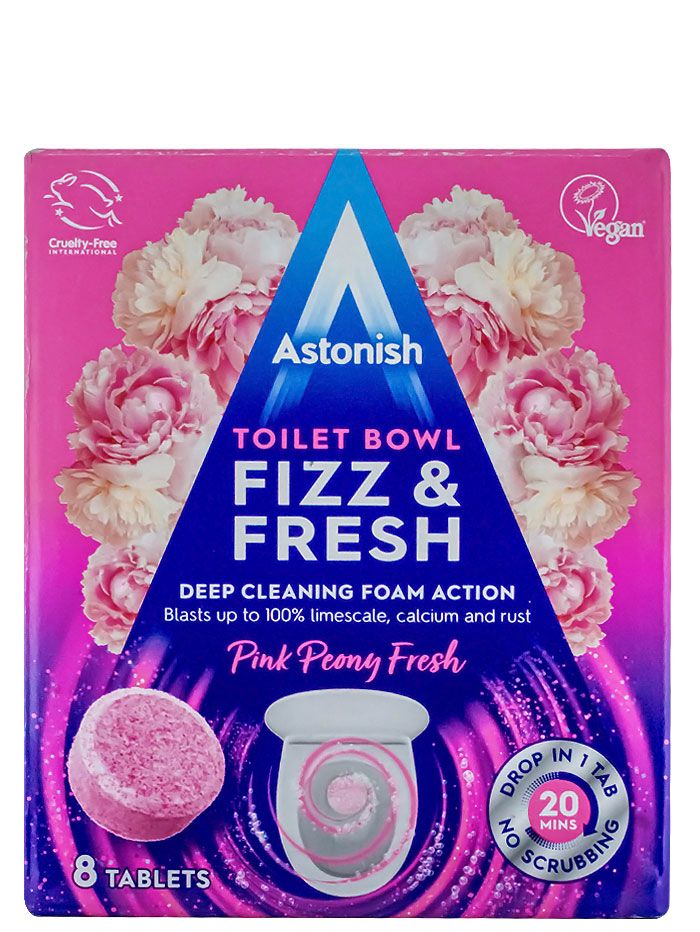 0020902 astonish tablete pentru curatarea vaselor de toaleta 8 buc 8x25g pink pe