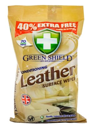 0021126 green shield servetele umede 70 buc leather surface