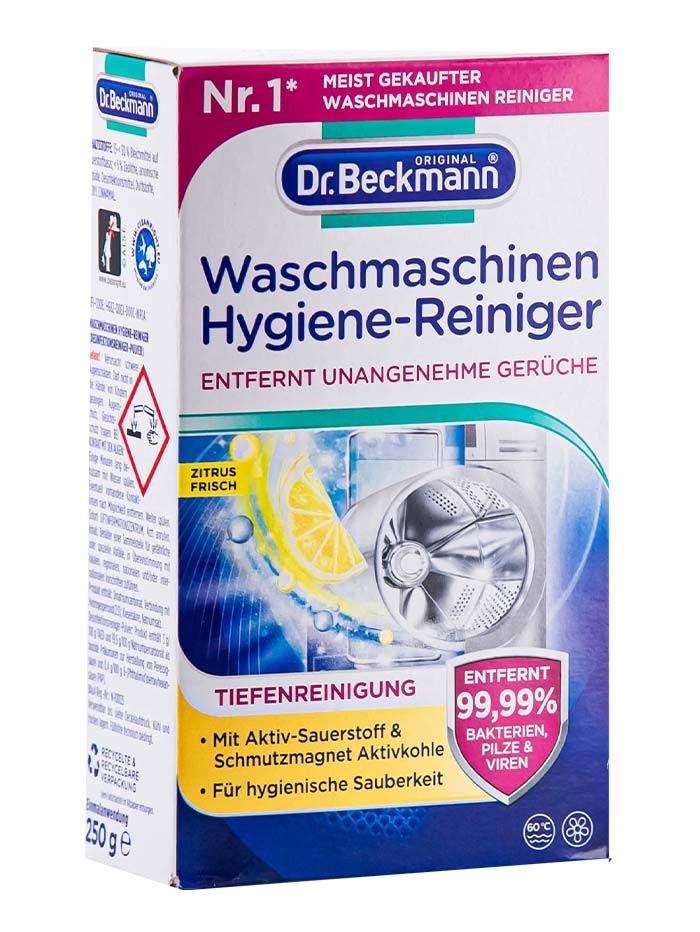 0019373 dr. beckmann pudra pentru igiena masinii de spalat 250 g hygiene reiniger zitrus frisch 1