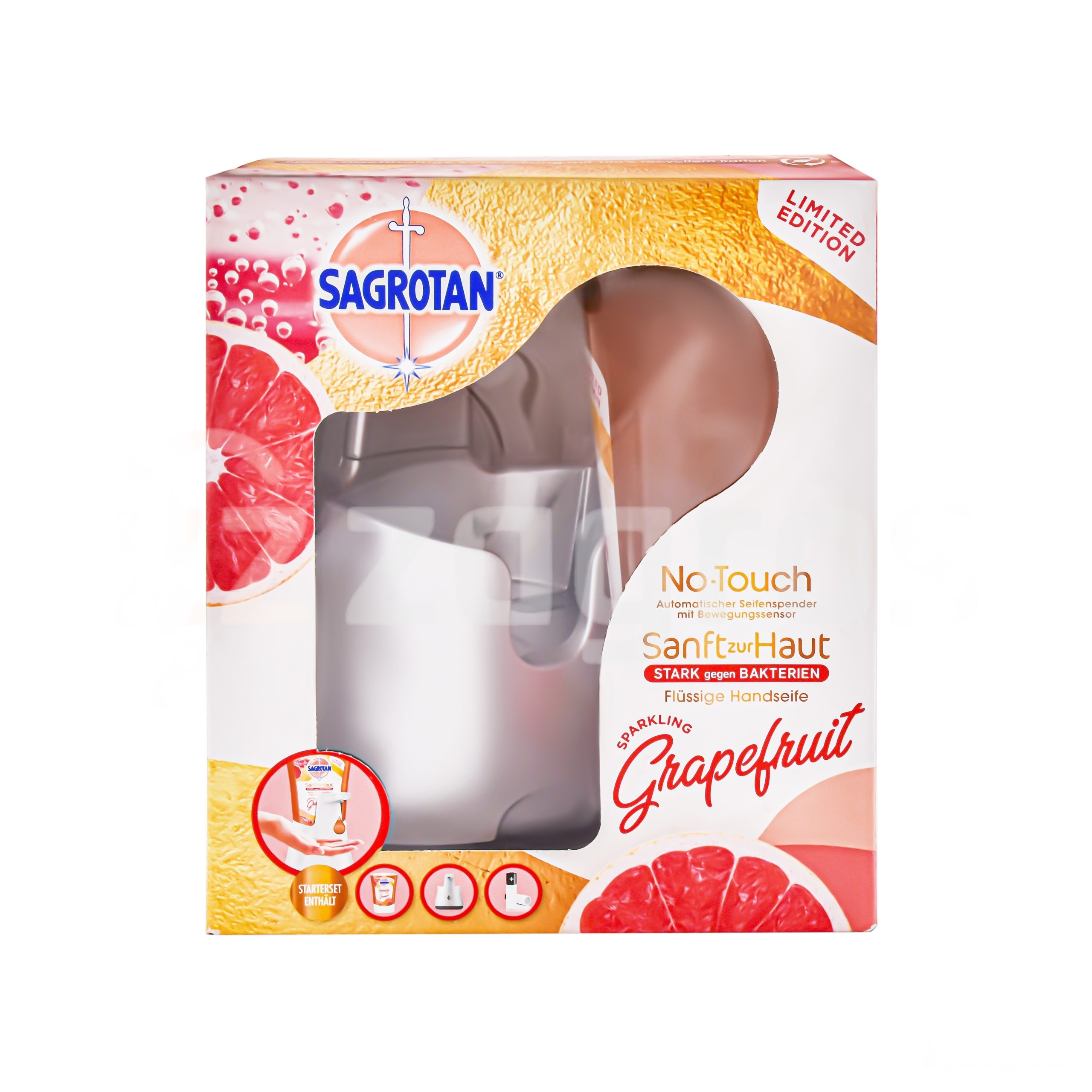 Carrot bosom pocket DETTOL (Sagrotan) Dozator Sapun No-Touch + Rezerva Sapun Lichid  Antibacterian Grapefruit 250 ml - Casa Luna | Produse Curatenie