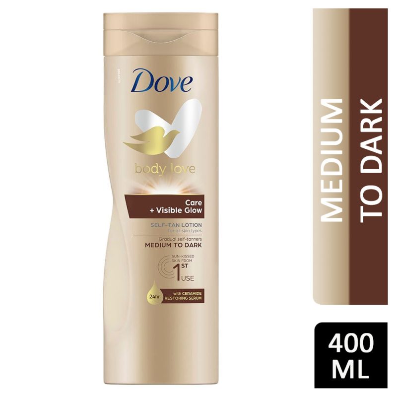 Dove Care Visible Glow Self Tan Lotion Medium To Dark 400ml