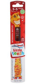 230313100010aquafresh little teeth interdental bristles with travel cup tiger