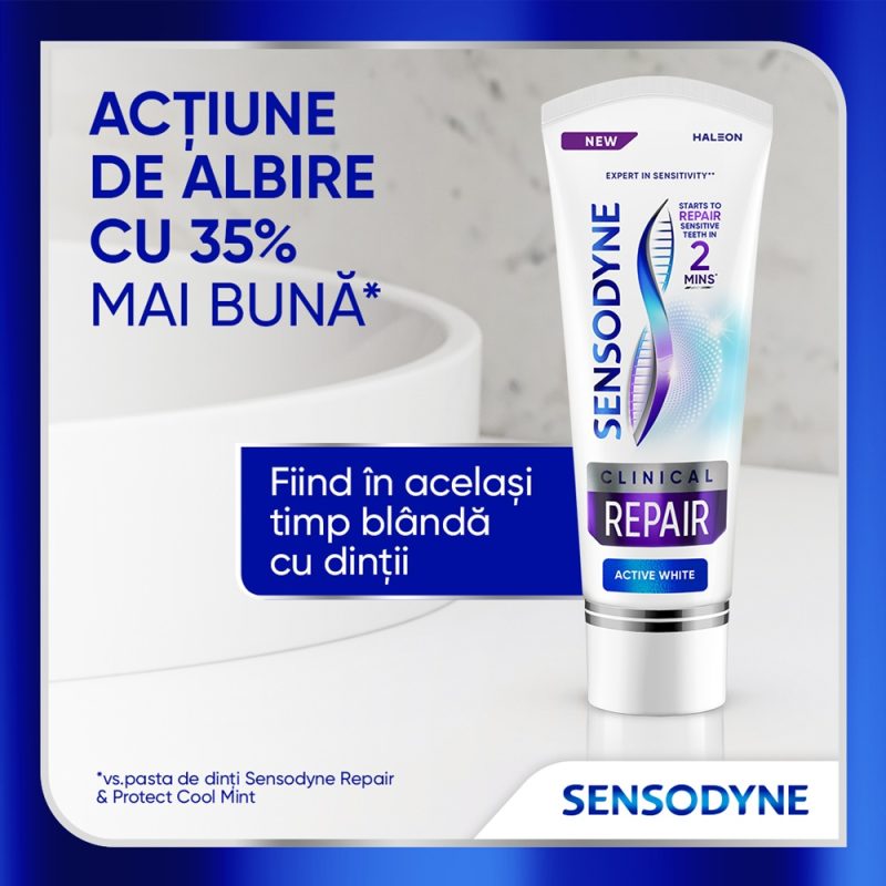 pasta de dinti pentru sensibilitate dentara clinical repair active white 75 ml sensodyne 8804