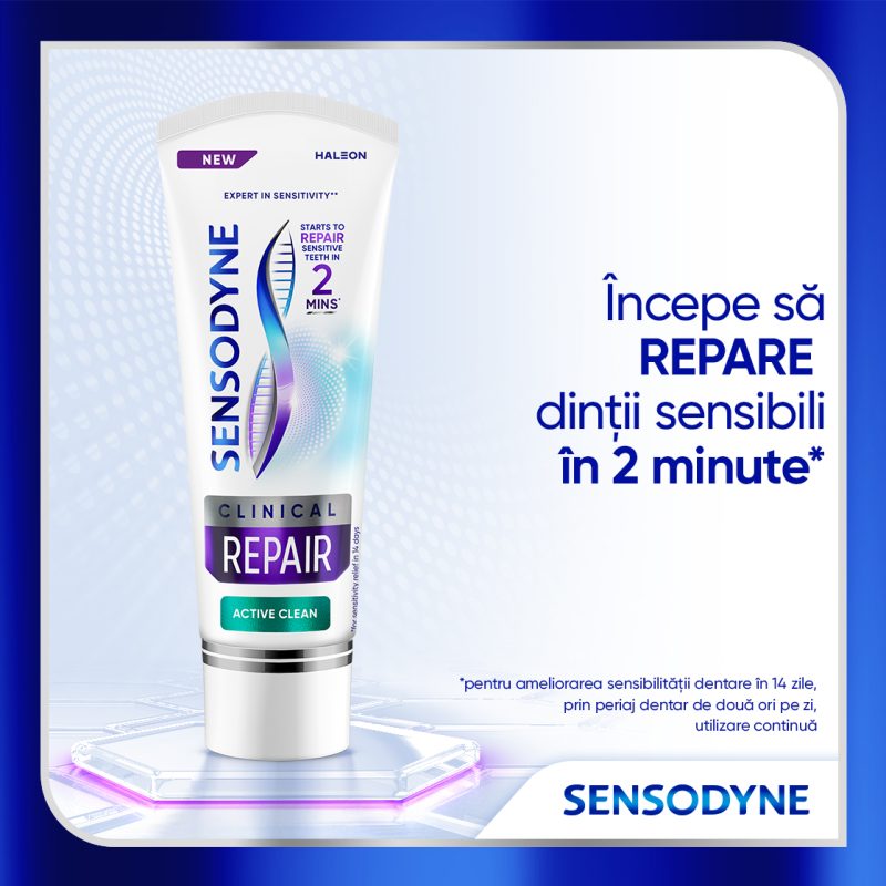 pasta de dinti pentru sensibilitate dentara clinical repair active clean 75 ml sensodyne 2507